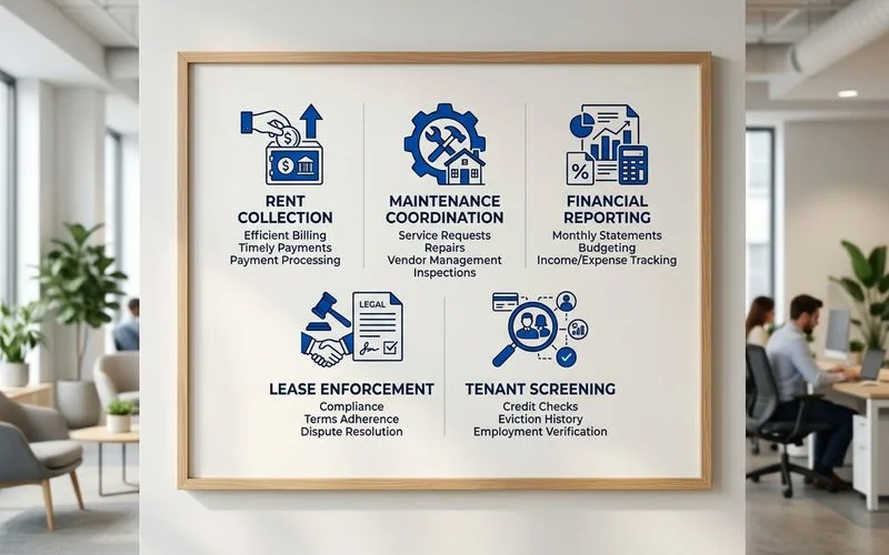 Infographic showing the full scope of property management services