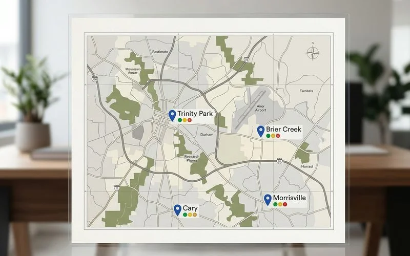 Neighborhood comparison map with rental yield indicators